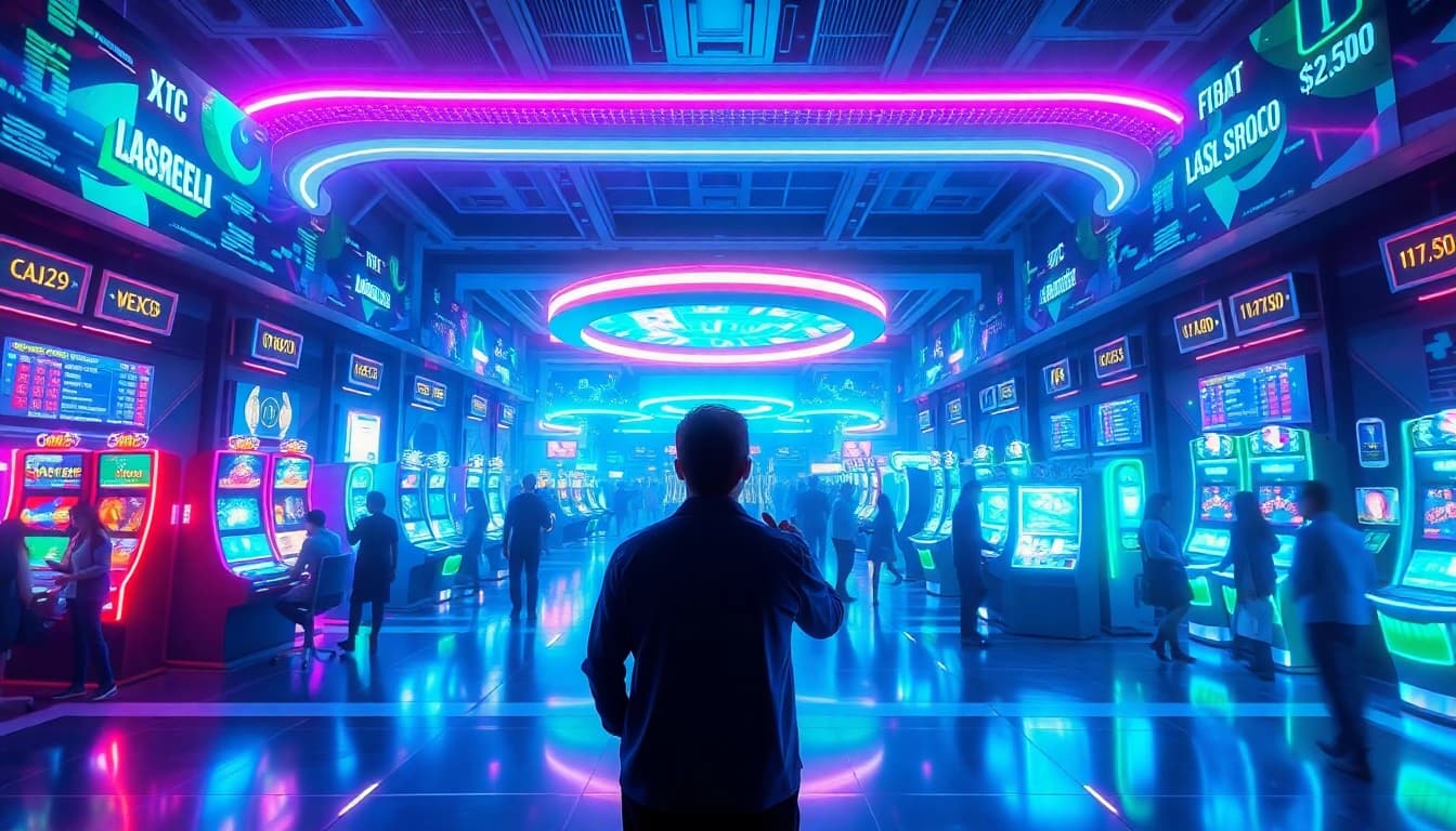 Experience advanced gaming options with New Technology in a futuristic casino.