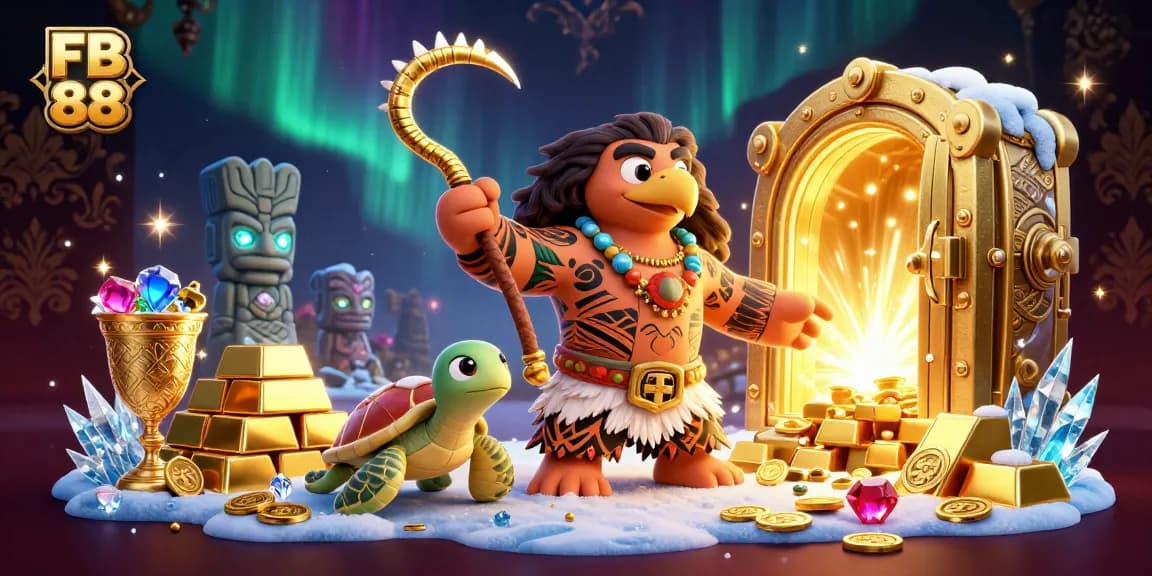 Experience the thrill of FB 88 gaming with a vibrant 3D illustration of the casino adventure.