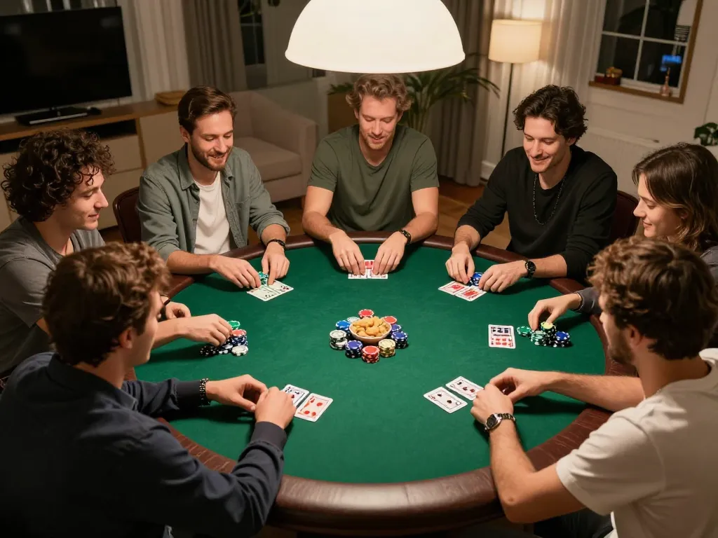 Engage with Khuyến mãi UU88 during an exciting home poker game night with friends.