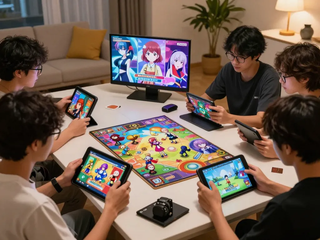 Interactive porngame experience showcasing players engaging with diverse storylines on mobile devices.