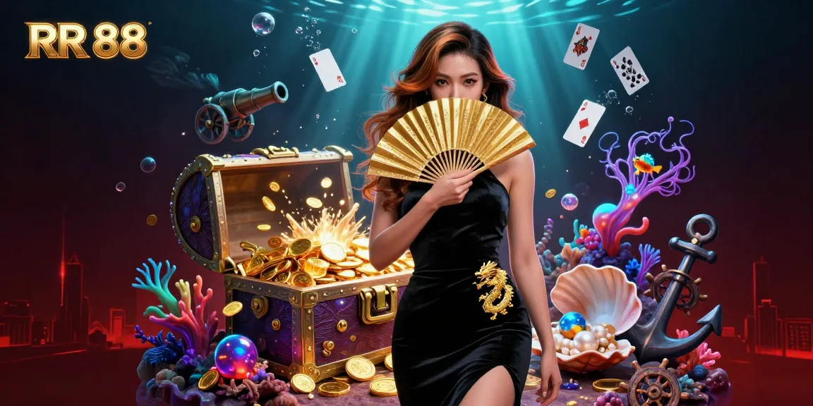 Experience the thrill of RR 88 with captivating visuals of classic casino gaming elements.