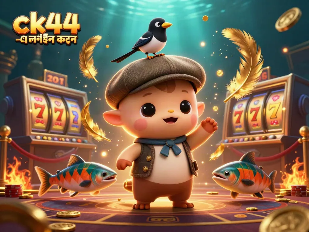 Experience excitement with ck44 -এ লগইন করুন, a lively casino scene featuring playful characters in action.