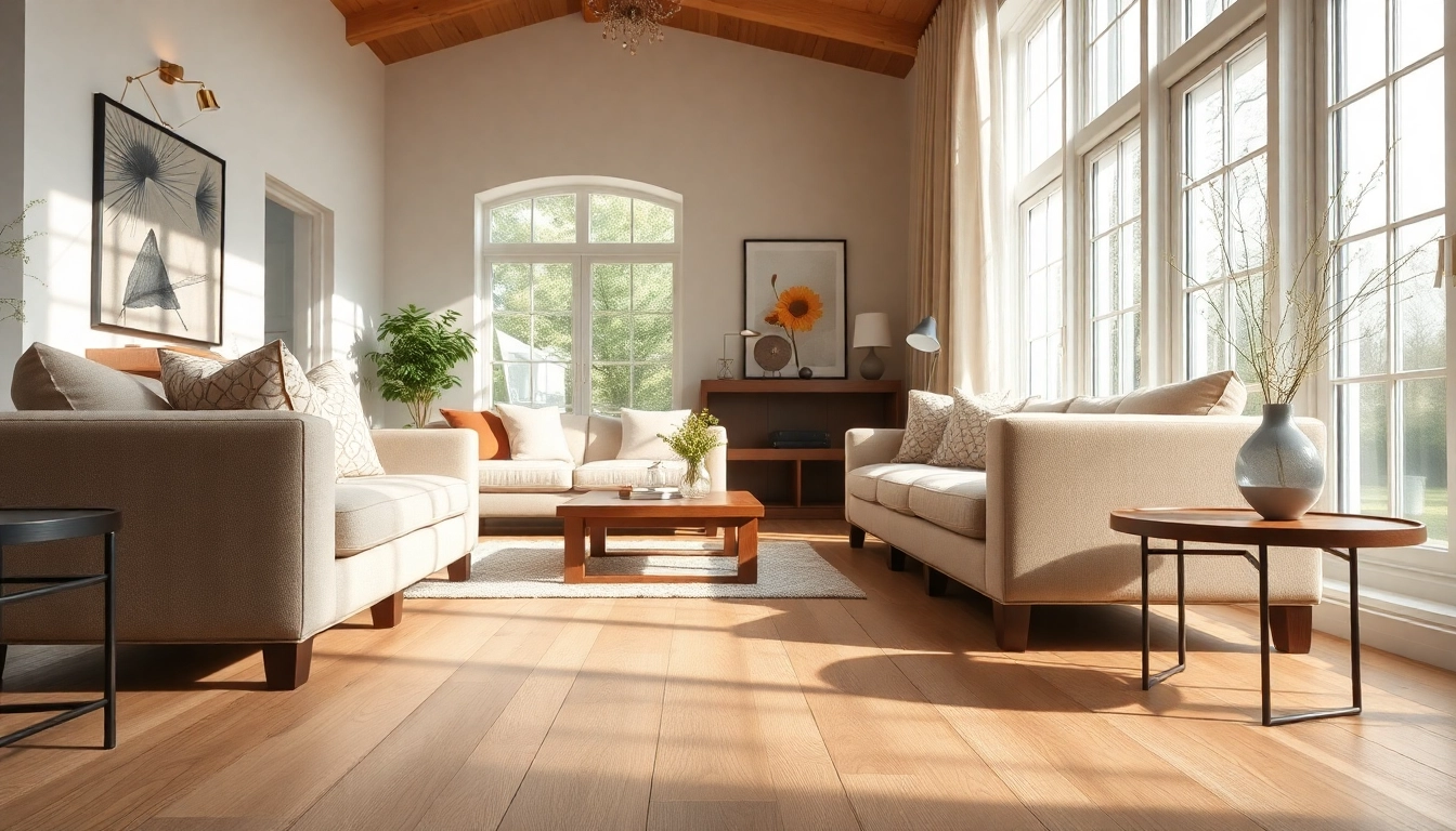 Enhance your space with blonde oak vinyl flooring near me, showcasing elegant interiors and natural lighting.