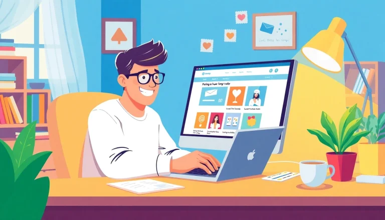 User purchasing postage stamps online in a cozy home office.