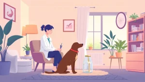 Anxiety treatment Sydney in a calming therapy session with a psychologist and therapy dog.