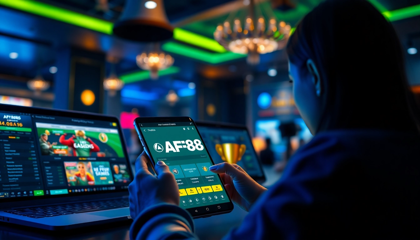 Experience the engaging features of af88 com on modern devices, showcasing online gambling.