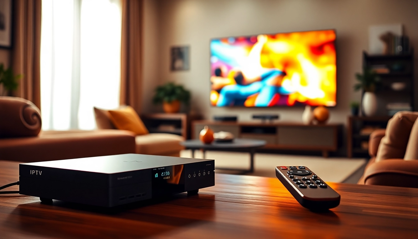 Experience high-quality entertainment with iron iptv seamlessly integrated into a modern living room.