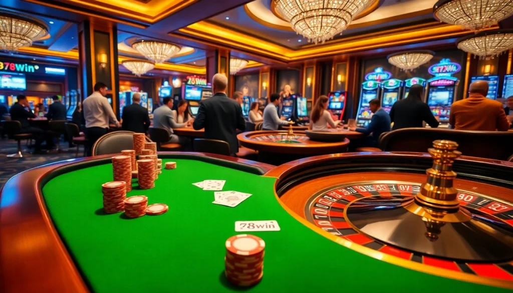 Engage with thrilling casino action at 78win, featuring poker and roulette excitement.