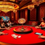 Engage in strategic gameplay at the F168 link, featuring an elegant poker table with vibrant chips and cards.