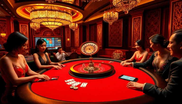 Engage in strategic gameplay at the F168 link, featuring an elegant poker table with vibrant chips and cards.