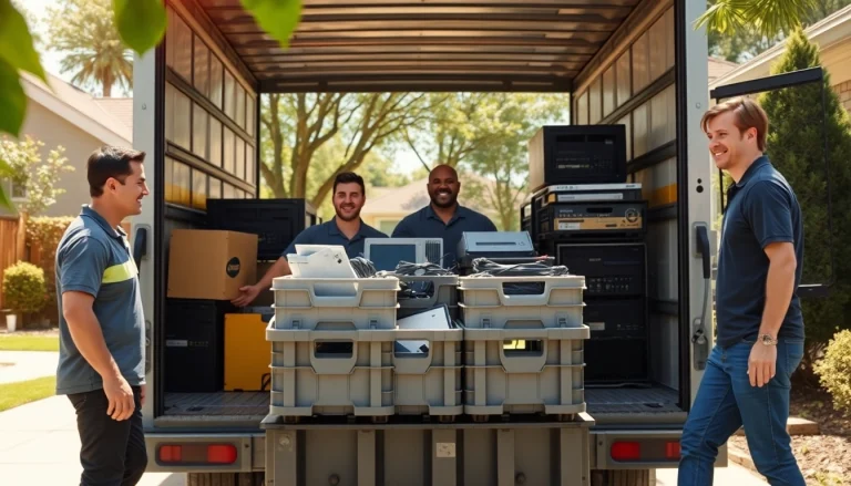 Facilitating free computer pick up by a professional team in a suburban neighborhood.