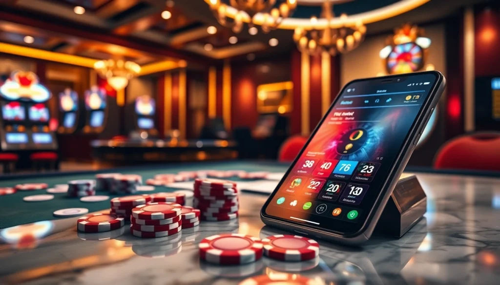 High-stakes gaming scene highlighting excitement at https://f168.studio/ with poker chips and roulette wheel.