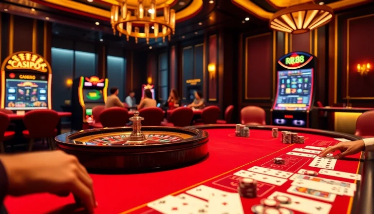 Experience excitement at RR 88 with vibrant gaming scenes and professional casino setups.