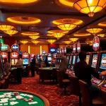Engaging players at doaslot machines in a vibrant casino atmosphere.