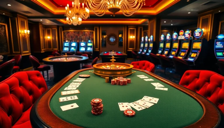 Experience the thrilling atmosphere of Hi88.wedding with a luxurious casino poker table setup.