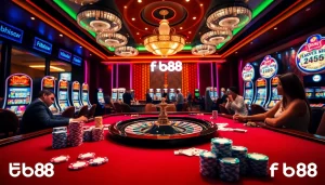 Experience the thrill of gambling at fb88 with vibrant poker tables and exciting slot machines.