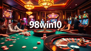 Experience the thrill of gambling at 98win10 with vibrant casino tables and engaging players.