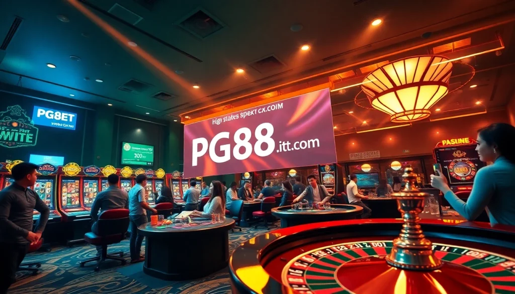 Experience the excitement of online gambling at pg88bet.it.com with vibrant casino visuals.