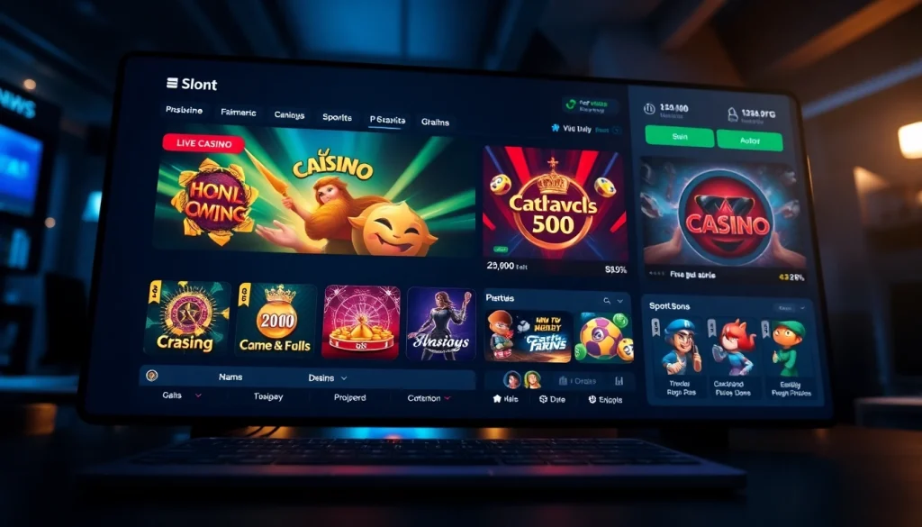 Online gambling interface for vin777.gb.net showcasing vibrant games and user-friendly layout.