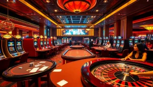 Experience the thrill of XX88 with players enjoying poker and roulette in a luxurious casino setting.