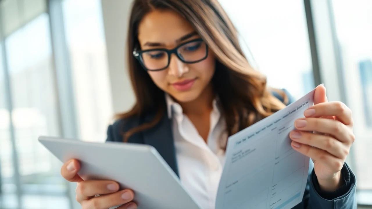 Completing the eta application uk on a digital device in a modern office setting.