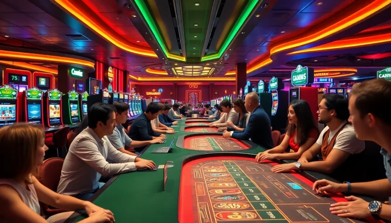 Engaging casino scene showcasing vibrant players enjoying gaming at winvn88.live.