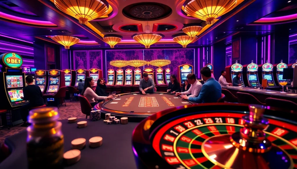 Experience the thrill of gambling at 9bet's exquisite casino with vibrant tables and engaging Slot Machines.