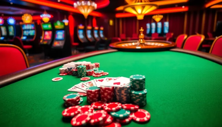 Experience the thrill of high-stakes gaming with kjc xx88 at an elegant casino table filled with excitement.