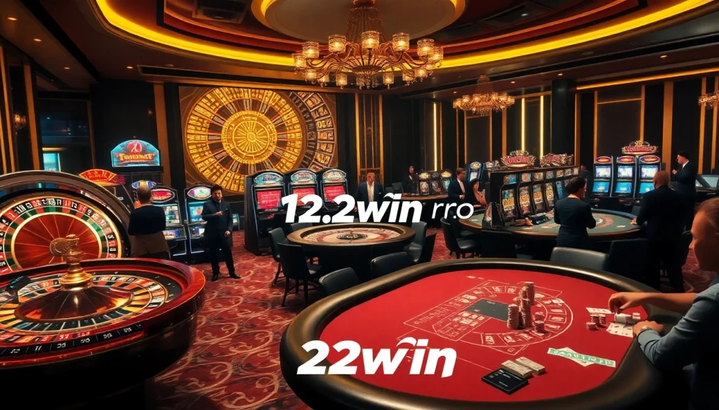 Experience luxury gaming at 123win pro with thrilling casino tables, vibrant slot machines, and engaged players.