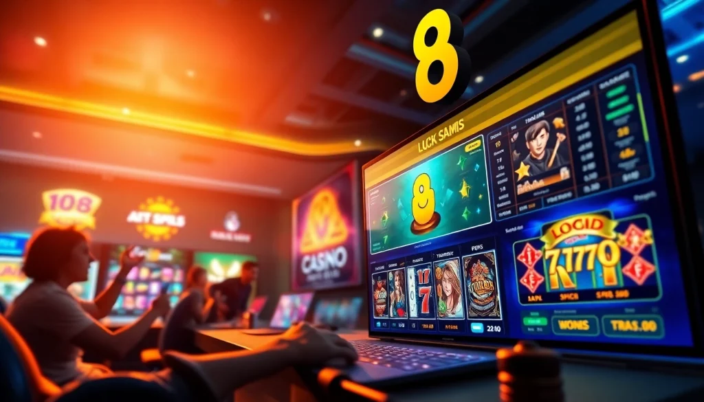 Vibrant online gaming environment at luck8win.live showcasing casino games and sports betting.