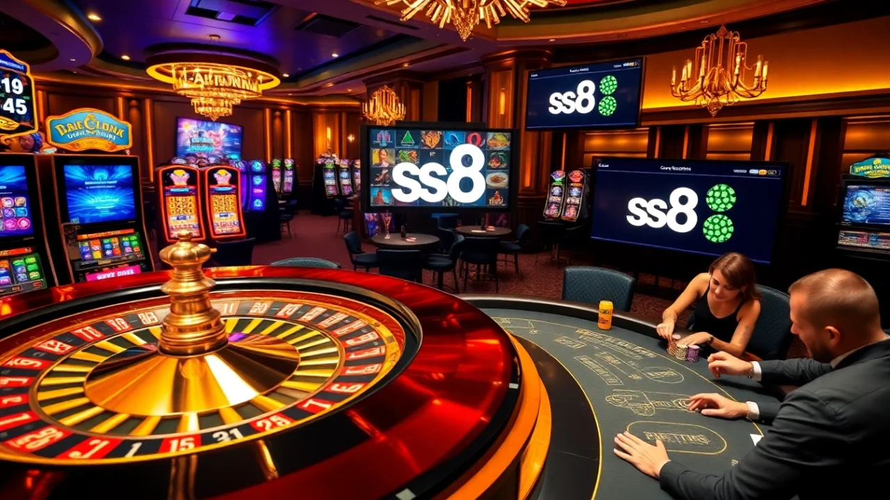 Experience the thrill of s8 gaming with a luxurious casino atmosphere and vibrant tables.