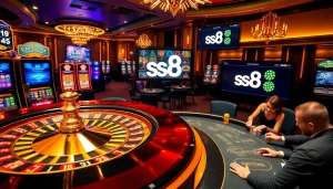 Experience the thrill of s8 gaming with a luxurious casino atmosphere and vibrant tables.