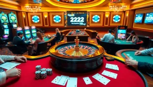Experience the thrill of gambling at 222BD with vibrant tables and exciting games showcased.