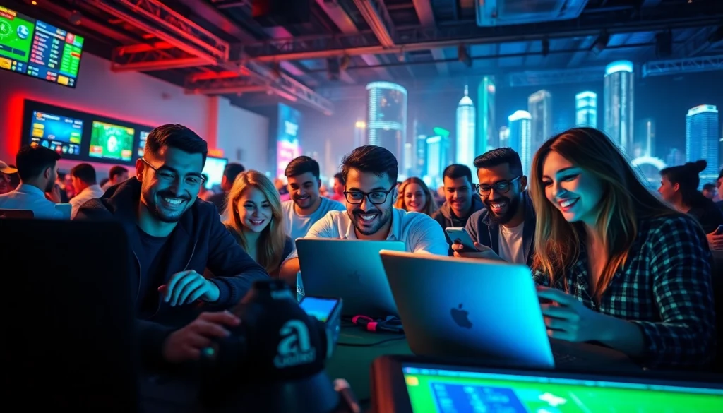 SboBet.dance showcases an exciting online betting environment with diverse players enjoying various games.