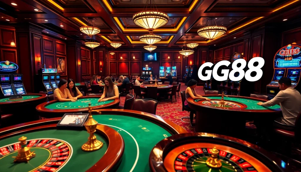Experience the excitement of online betting at https://gg88.black/ with vibrant casino visuals showcasing classic games.
