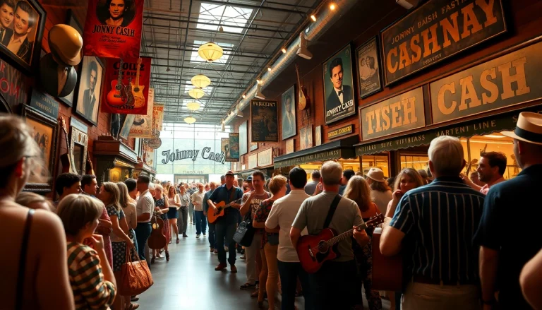 JohnnyCashBirthday.com hosts a lively celebration with fans enjoying music, food, and memorabilia.