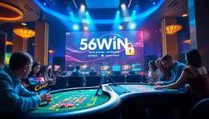 Engaging image of 56WIN casino featuring dynamic gaming atmosphere and secure online betting environment.