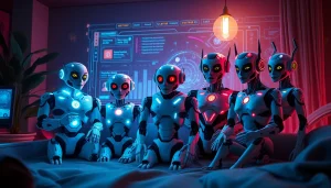 Engaging digital scene featuring AI characters representing the best nsfw ai platforms, highlighting their unique personalities and interactions.