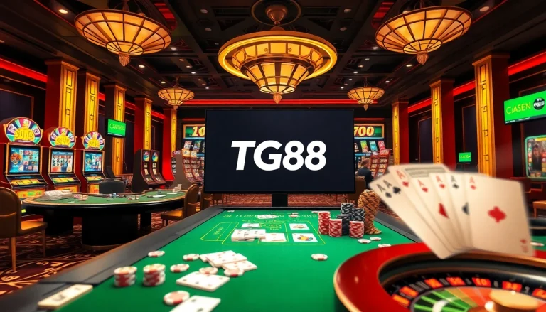 Experience the thrill of casino gaming at nhà cái TG88 with vibrant tables and exciting slot machines.