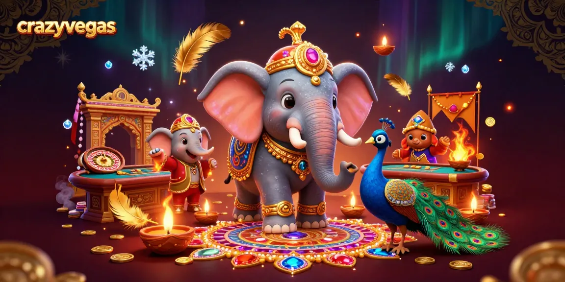 Experience exciting gameplay with crazyvegas, featuring vibrant casino action in a festive scene.