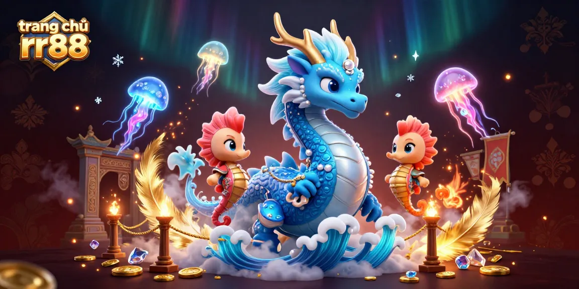 Experience the excitement of gaming on trang chủ rr88 with a vibrant 3D dragon and knight in a dynamic casino scene.